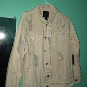 tan distressed jean jacket